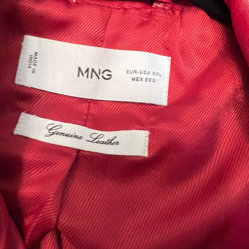 Mango Red Leather Jacket - Picture 5 of 6